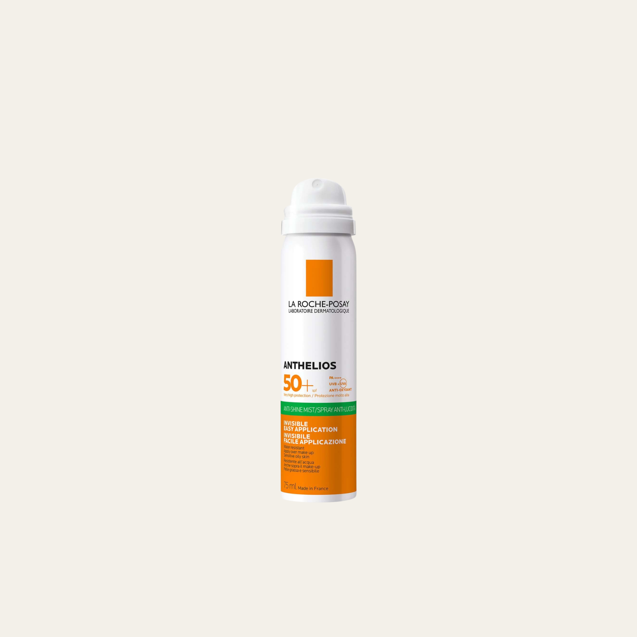 La Roche-Posay Anthelios Anti Shine Mist SPF50+ aurinkosuoja sumu, kevyt ja tehokas suoja auringolta kasvoille ja keholle