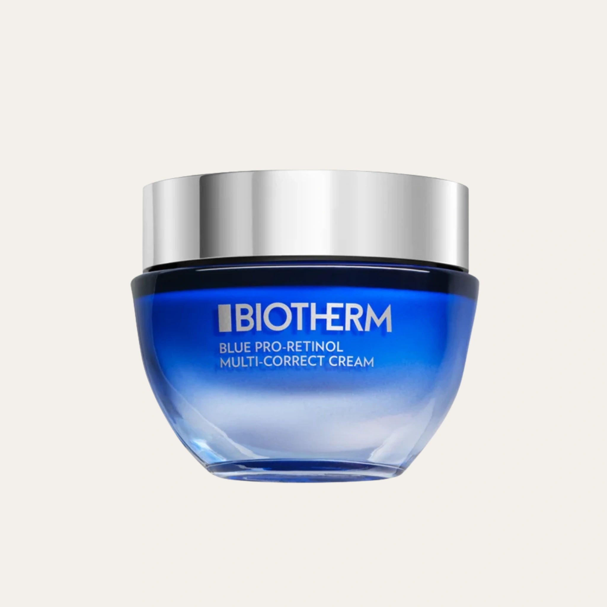 Biotherm Blue Pro-Retinol Multi Correct Cream kosteuttaa, tasoittaa ja vähentää juonteita, jättäen ihon sileäksi ja elinvoimaiseksi.