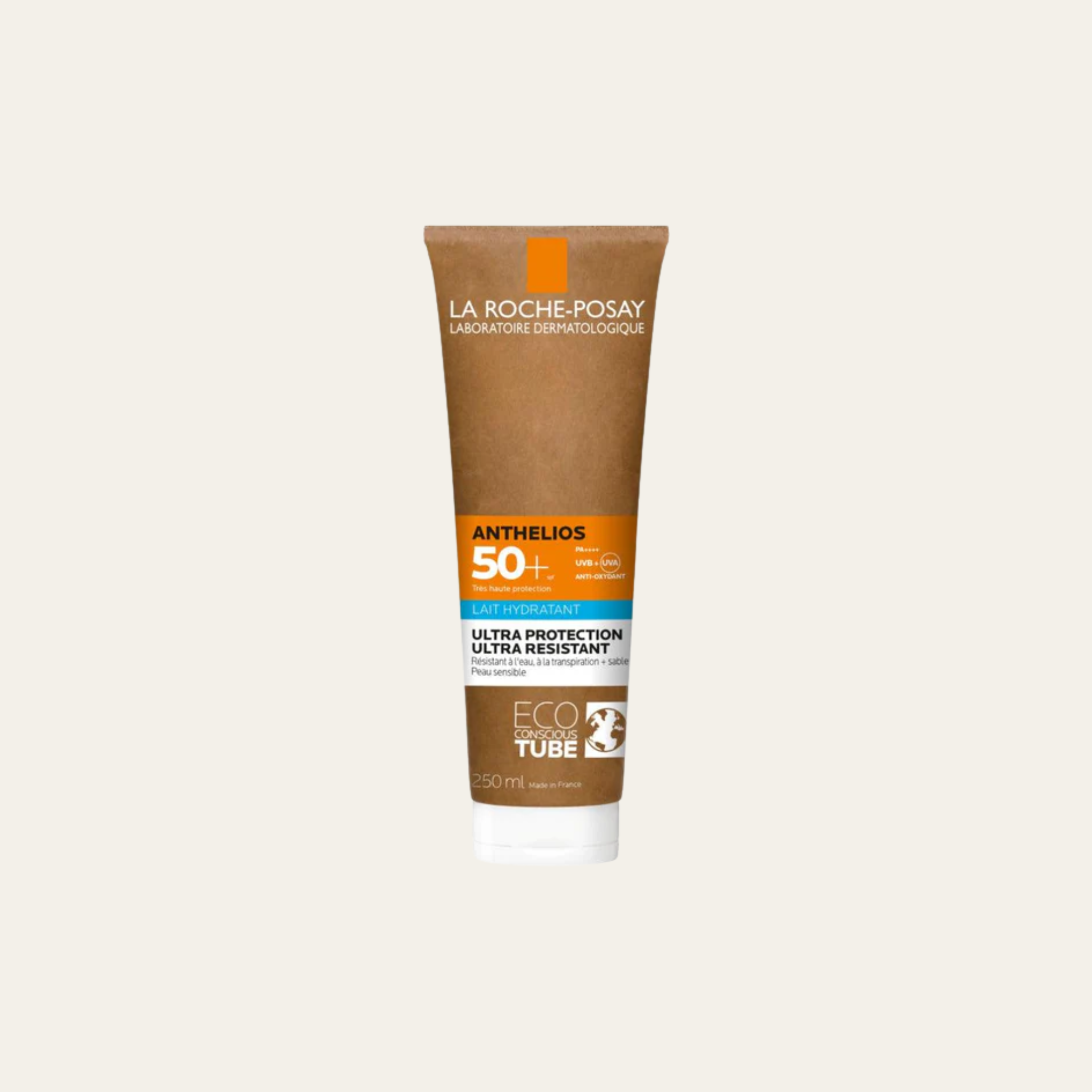 La Roche-Posay Anthelios Lait Hydrant ECO SPF50+ aurinkosuoja, nestemäinen voide kasvoille ja keholle, levittyvä ja suojaava.