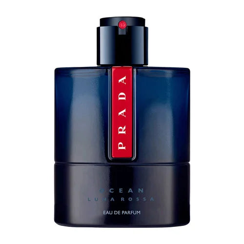 Prada Luna Rossa Ocean EdP tuoksu pullo, merellinen ja raikas tuoksu, eleganssi ja moderni muotoilu.